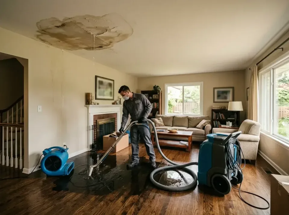 attic-pipe-burst-ceiling-drip-008 — frequently asked questions, Water Damage Restoration & Carpet Care in Bloomington, IL